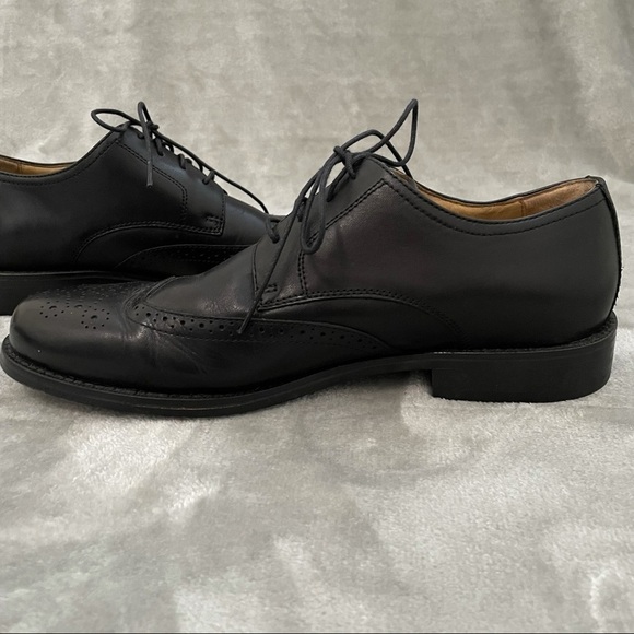 Bass & Co Mr Dylan Black Leather Formal Wigtip Lace Up Oxford Loafer Size 9M - Picture 7 of 13